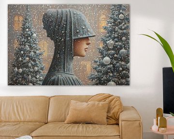 Profil de femme - Chapeau plein d'ornements sur La collection ARTEO