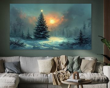 Arbre de Noël | Arbre de Noël sur Peinture Abstraite