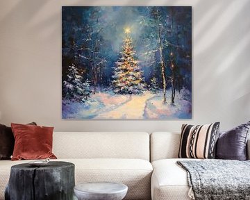 Lumières de Noël | Forêt dans l'ambiance de Noël sur Art Merveilleux