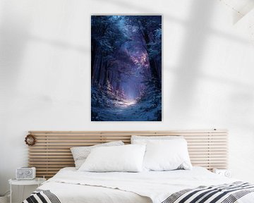 Winter forest bathed in Enchanted Light by Eva Lee