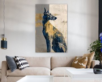 Hund in goldener Stille