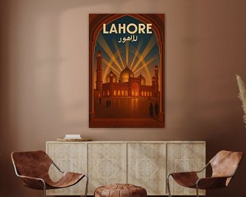 Lahore Badshahi Moschee Vintage Poster - Mughal Architektur Kunstdruck
