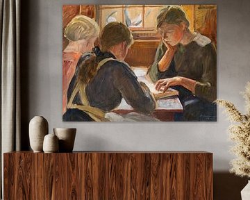 Children reading, Pekka Halonen