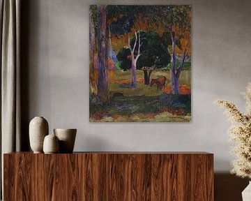 Landscape with a Pig and a Horse (Hiva Oa), Paul Gauguin