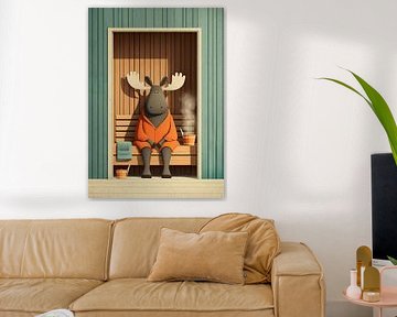 Ontspannen eland in een gezellige sauna van HyggeHavn