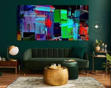 colourful houses in Bo-Kaap mixed media