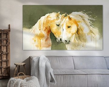 Liefdevol | Twee Paarden Innig Bij Elkaar