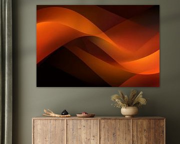 Abstract Wave in Warm Light and Dark Depth by Eva Lee