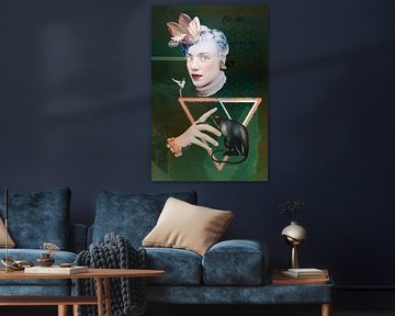 Trinity (1 of 4) dark green, peach, white by Blikstjinder by Betty J