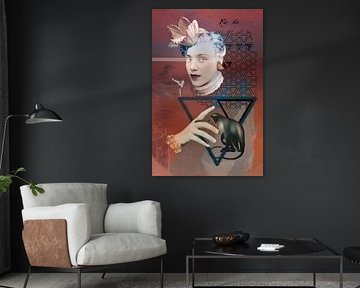 Trinity (1 of 4) rust brown, warm grey, black, petrol