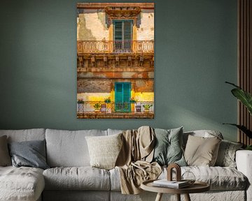 Colourful facade in Noto Sicily by Ron van der Stappen