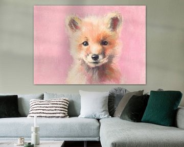 Young fox on pink by Niklas Maximilian