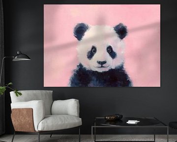 Panda on pink by Niklas Maximilian