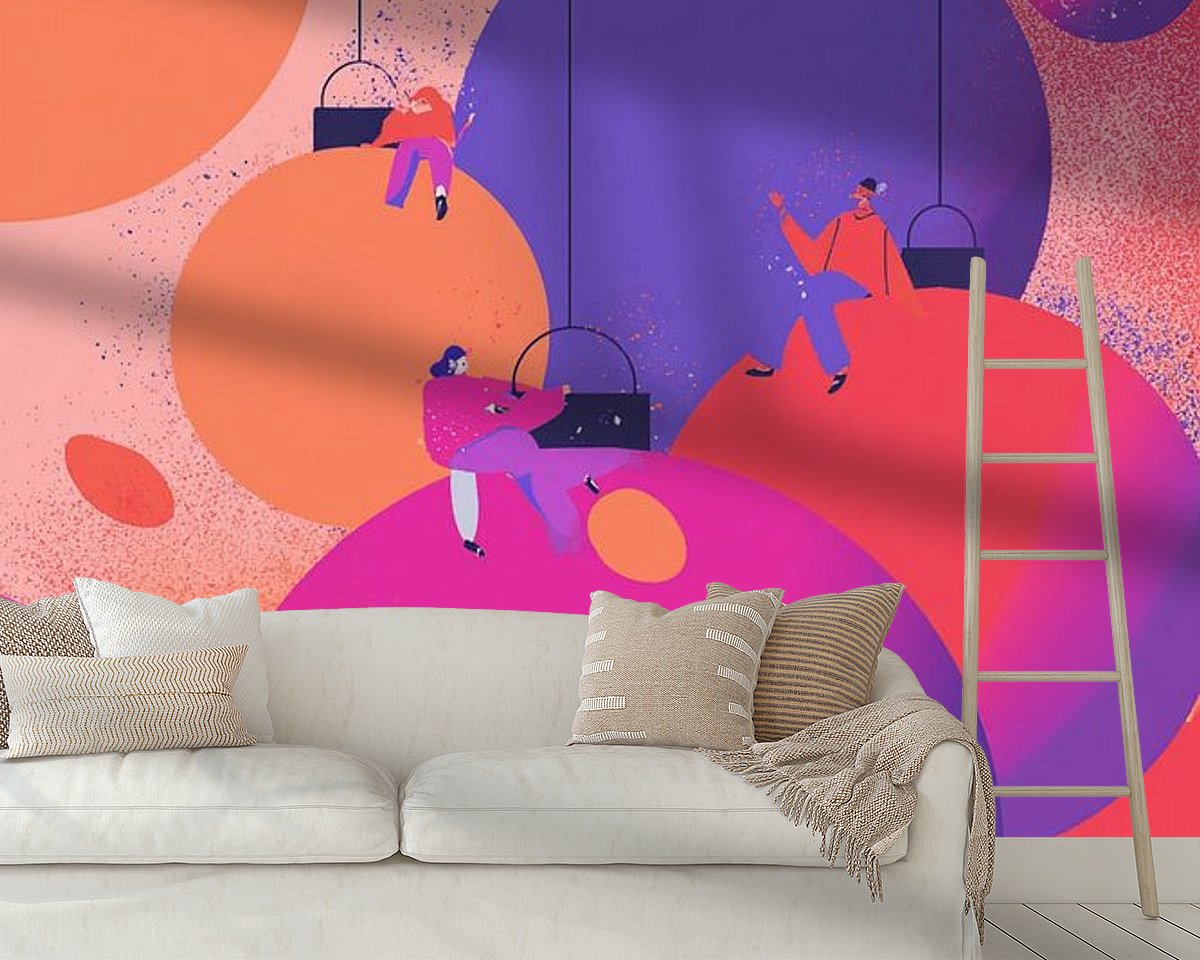 Voorbeeld van het werk in een kamer
