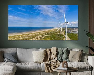 Windkraftanlagen an der Nordseeküste in Wijk aan Zee von Sjoerd van der Wal Fotografie