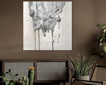 Hard Stone Heart Zilver Schilderij van ComfortQ