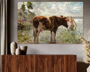 Cow and Boy, 1885, Akseli Gallen-Kallela