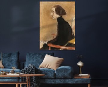 De naaister, halfportret, 1927, Helene Schjerfbeck