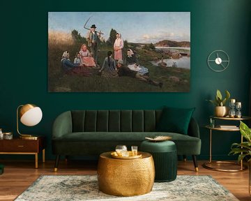 Pauze tijdens de oogst, 1884, Fredrik Ahlstedt