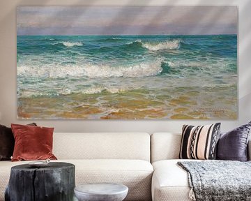 Golven die breken op de kust, circa 1898-1919, Elin Danielson-Gambogi