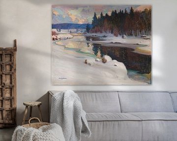 Rivierlandschap in de winter, 1910 - 1919, Wilho Sjöström