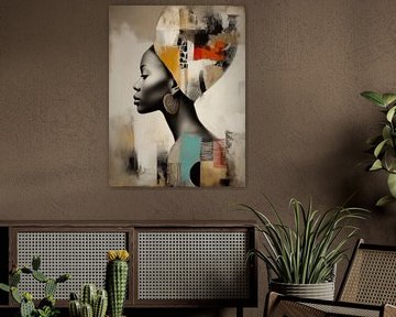 Golden Harmony, Portret van een Afrikaanse vrouw van Studio Allee