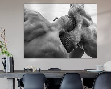 Wrestling on the beach by Jean Philipse