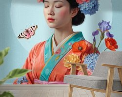 Voorbeeld van het werk in een kamer