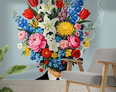 Voorbeeld van het werk in een kamer