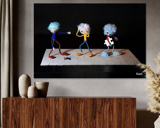 Voorbeeld van het werk in een kamer