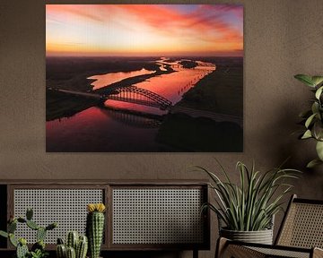 Sunrise over the IJssel bridge in Zwolle by Bas van der Gronde