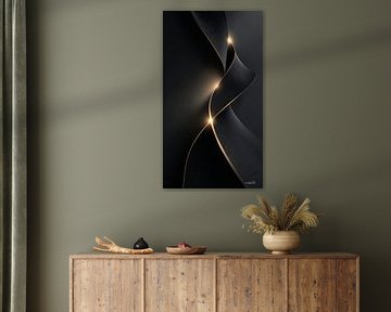 abstract black with soft gold by Gelissen Artworks