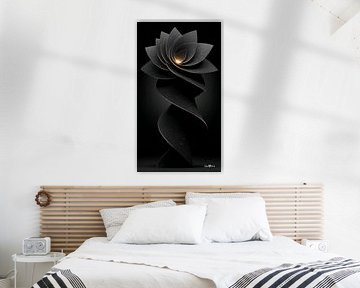 Abstraktes Schwarz mit zartem Gold