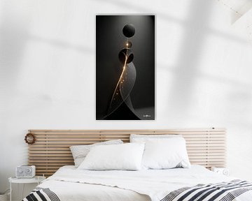 Abstraktes Schwarz mit zartem Gold