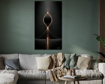abstract black with soft gold by Gelissen Artworks