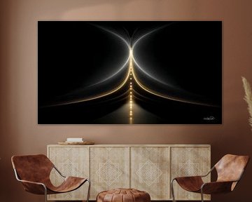 abstract black with soft gold by Gelissen Artworks