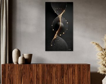 abstract black with soft gold by Gelissen Artworks