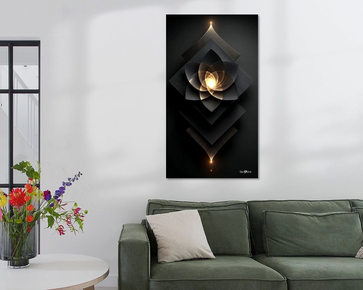 Voorbeeld van het werk in een kamer
