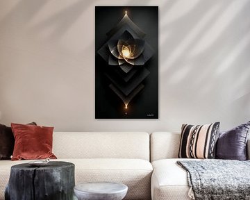 abstract black with soft gold by Gelissen Artworks