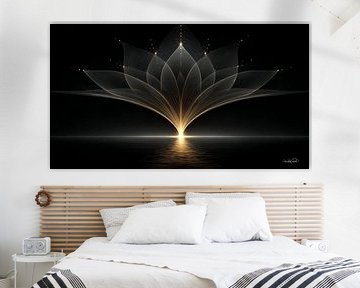 abstract black with soft gold by Gelissen Artworks