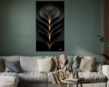 Abstraktes Schwarz mit zartem Gold