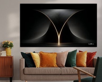 Abstraktes Schwarz mit zartem Gold