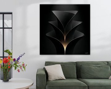 abstract black with soft gold by Gelissen Artworks
