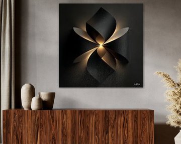 Abstraktes Schwarz mit zartem Gold