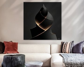 abstract black with soft gold by Gelissen Artworks