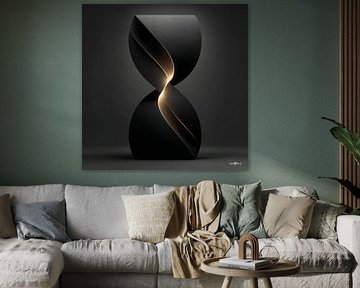 Abstraktes Schwarz mit zartem Gold