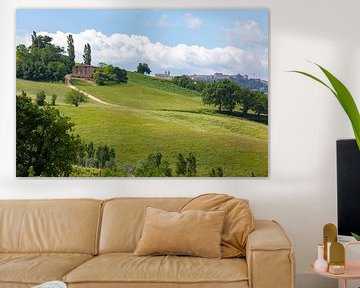 Camerino in Italy Marche over colourful fields by Markus Gann