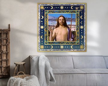 S.F. Remastered Version of Christ Blessing by Giovanni Bellini by Silver Fox Art Decor
