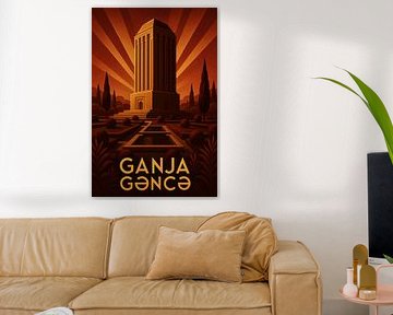Ganja Nizami Mausoleum Poster – Azerbaijan Monument & Gardens Art by Travel Shop