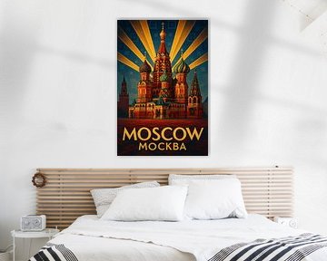 Moscow Red Square Landscape Print – Kremlin Spasskaya Tower & Cathedral Art by Travel Shop
